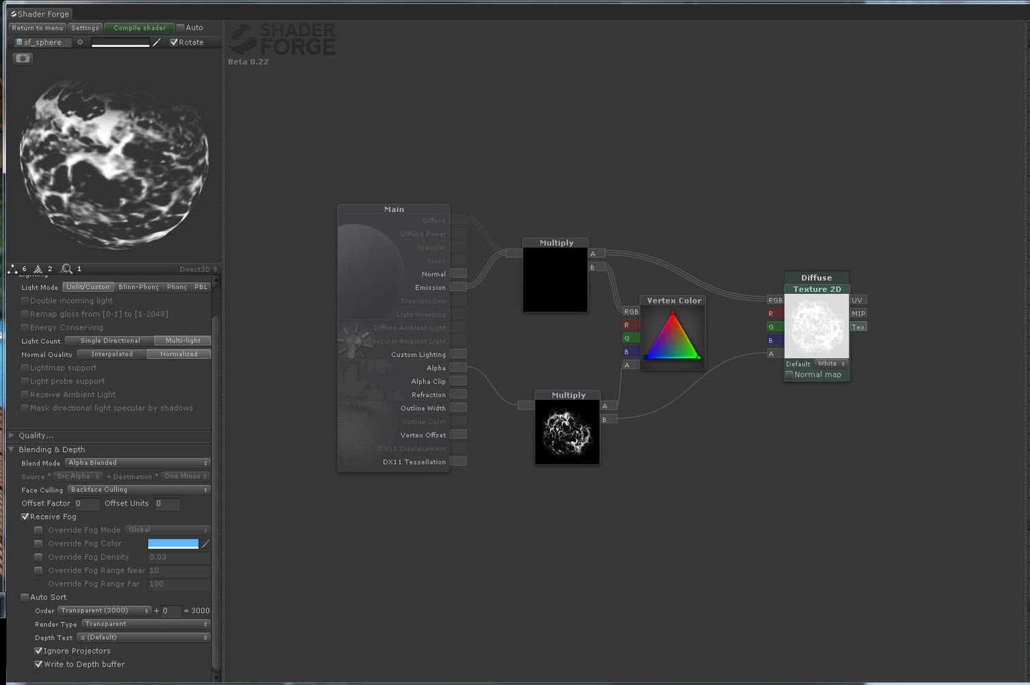 Depth Blend Alpha Feedback Shader Forge